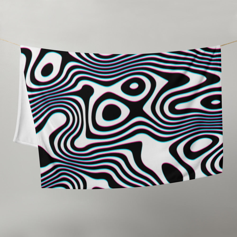 "Wild Cat (White)" THROW BLANKET, 50″×60″, Front