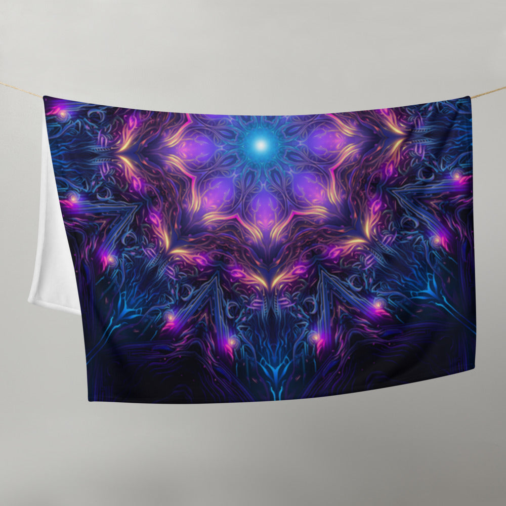 "Twilight Glow Mandala" THROW BLANKET, 50″×60″, Front