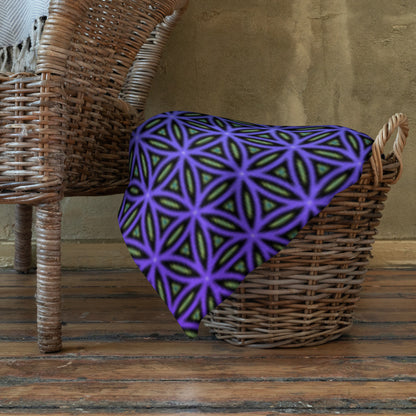 "Blue Flower of Life Pattern" THROW BLANKET, 50″×60″, Lifestyle