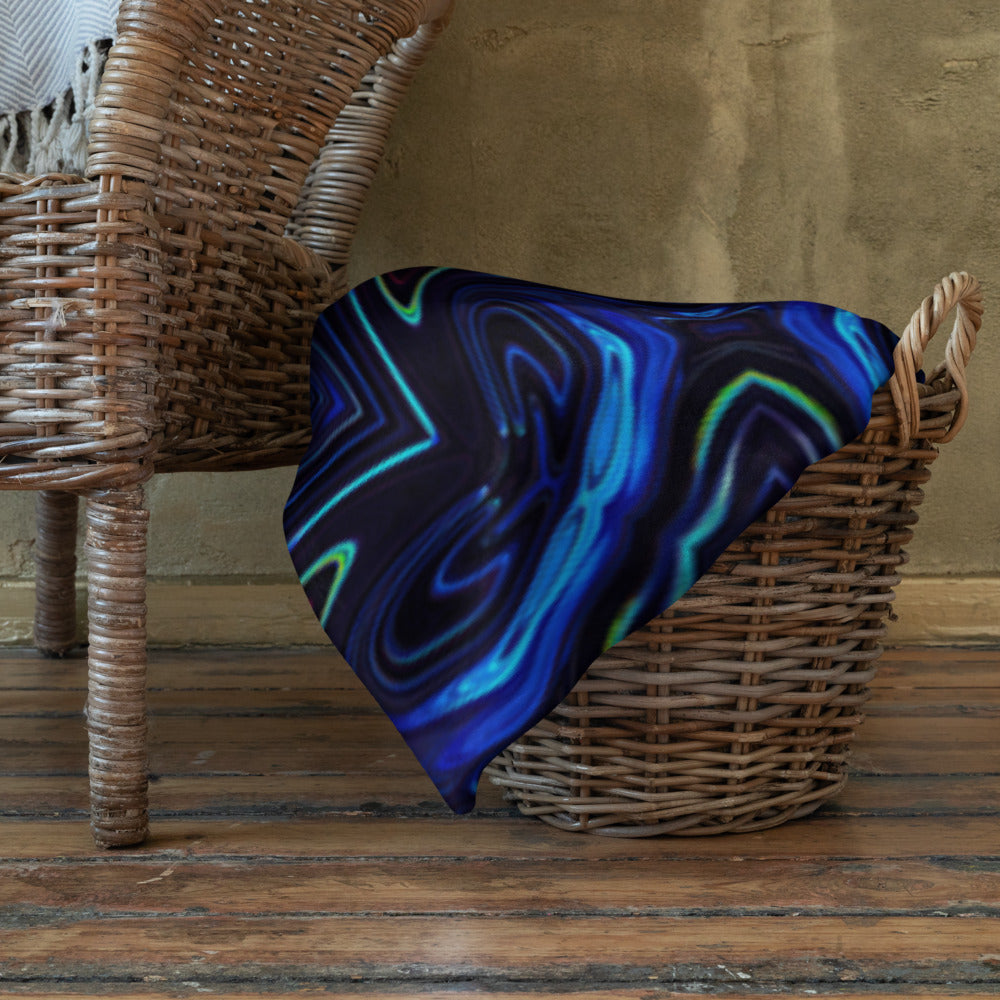 "Liquid Night" THROW BLANKET, 50″×60″, Lifestyle