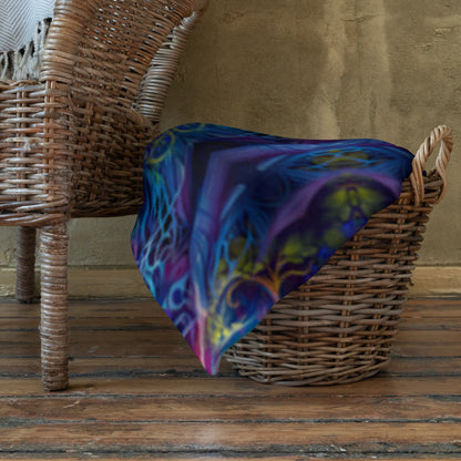 "The Sacred Circle" THROW BLANKET, 50″×60″, Lifestyle