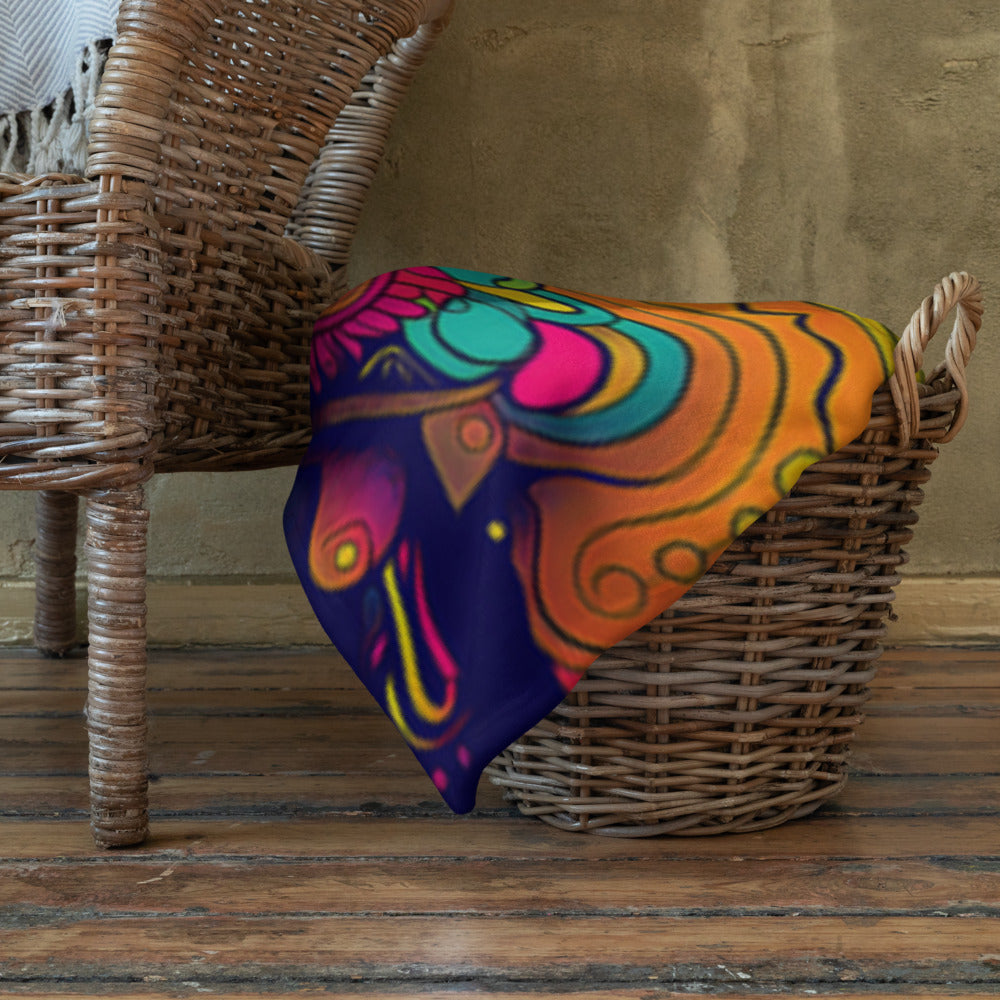 "Totem" THROW BLANKET, 50″×60″, Lifestyle
