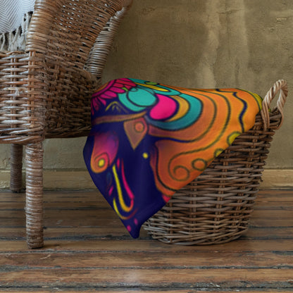 "Totem" THROW BLANKET, 50″×60″, Lifestyle