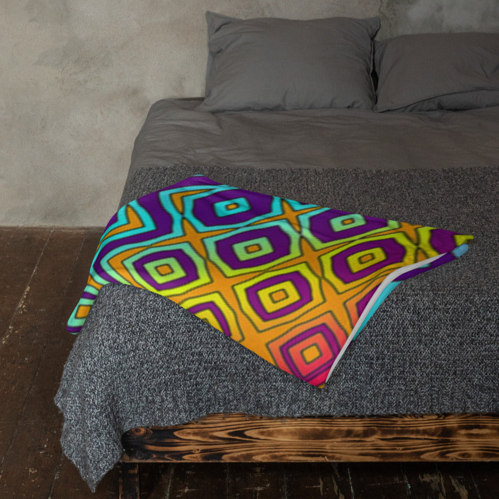 "Peacocking" THROW BLANKET, 50″×60″, Lifestyle 2