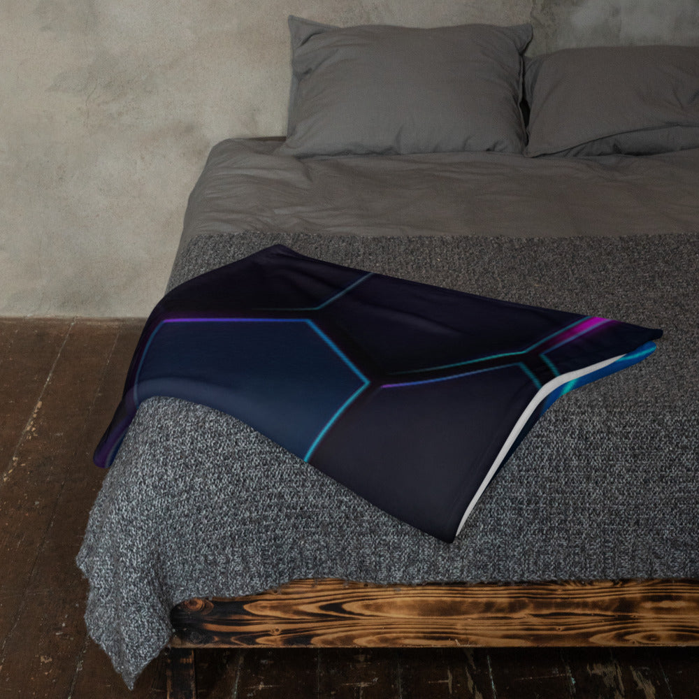"Dark Honeycomb" THROW BLANKET, 50″×60″, Lifestyle 2