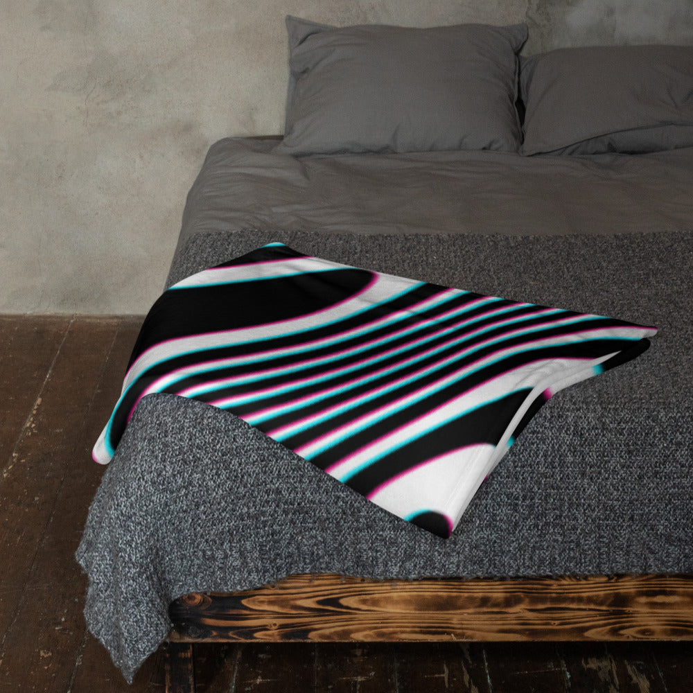 "Wild Cat (White)" THROW BLANKET, 50″×60″, Lifestyle 2