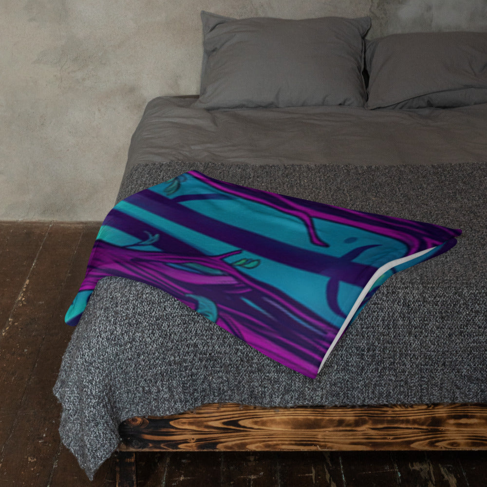 "Mushroom Forest" THROW BLANKET, 50″×60″, Lifestyle 2