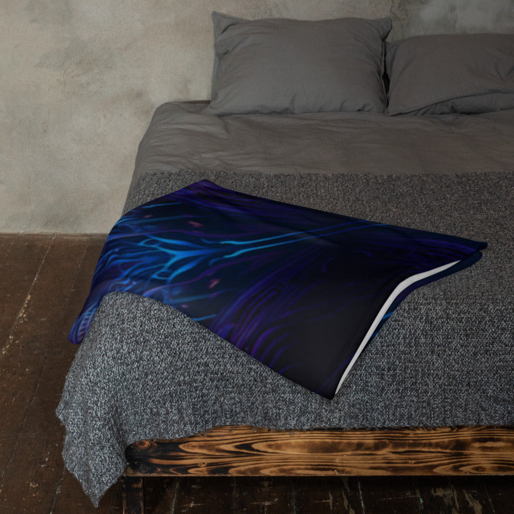 "Twilight Glow Mandala" THROW BLANKET, 50″×60″, Lifestyle 2