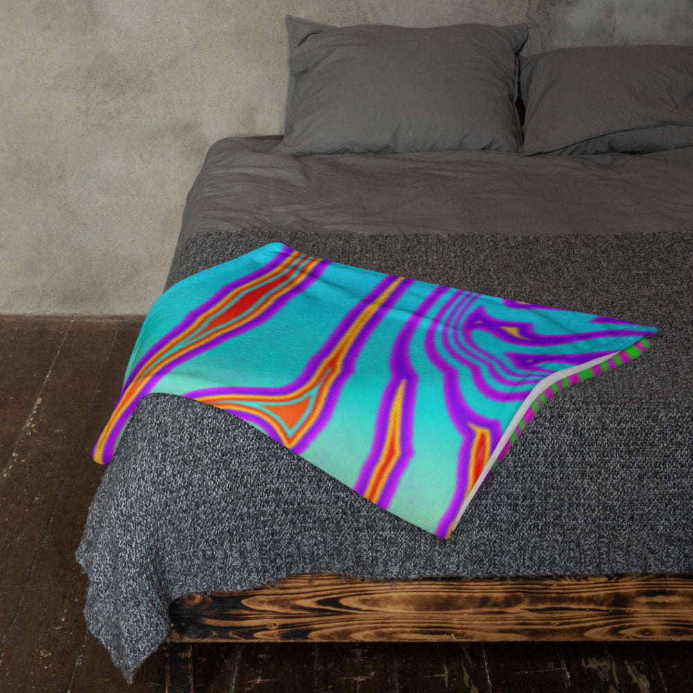 "Neon King" THROW BLANKET, 50″×60″, Lifestyle 2