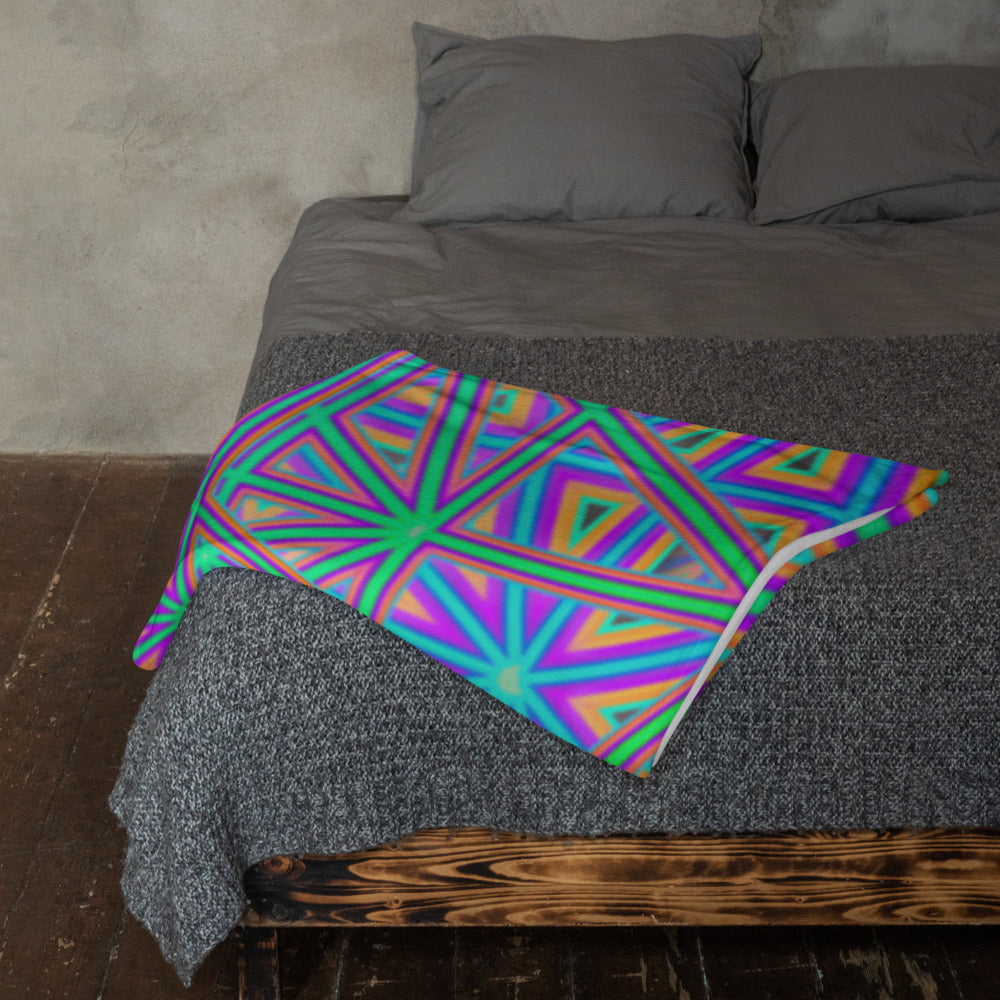 "Flower of Tron" THROW BLANKET, 50″×60″, Lifestyle 2