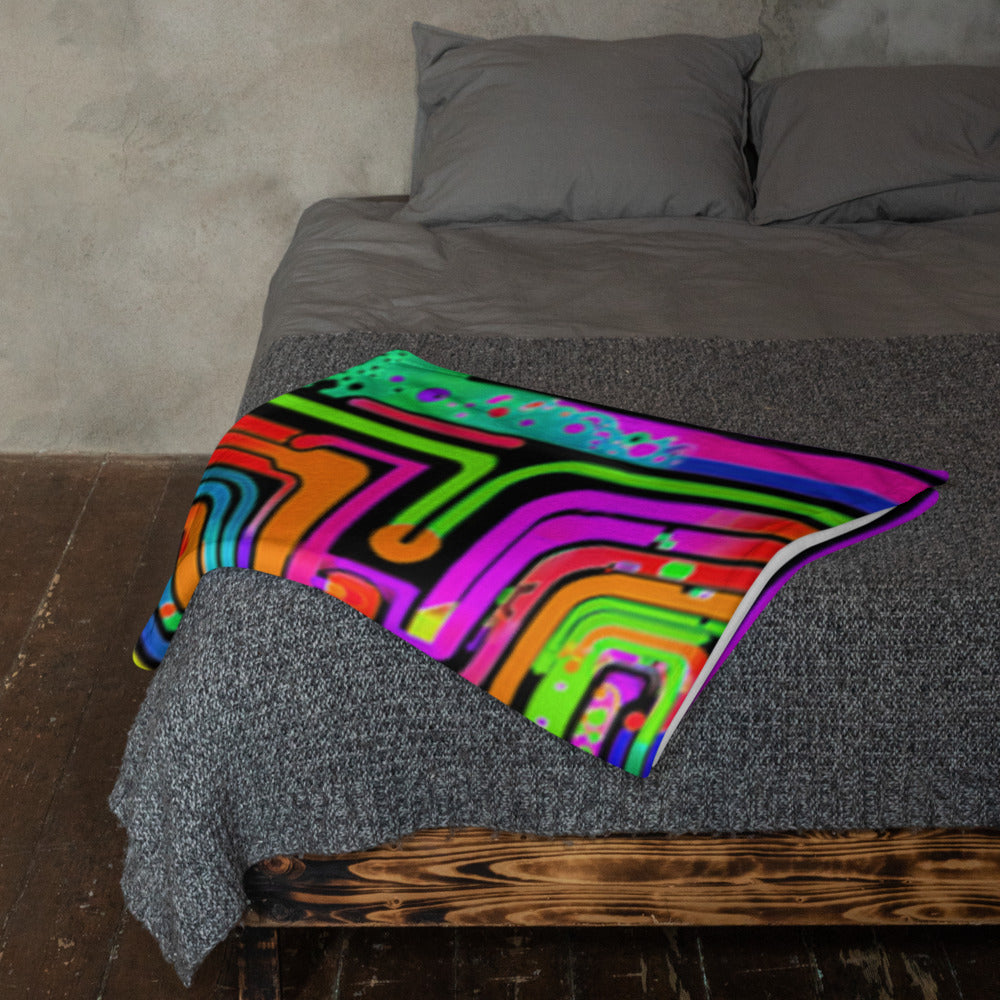 "Borg Rave" THROW BLANKET, 50″×60″, Lifestyle 2