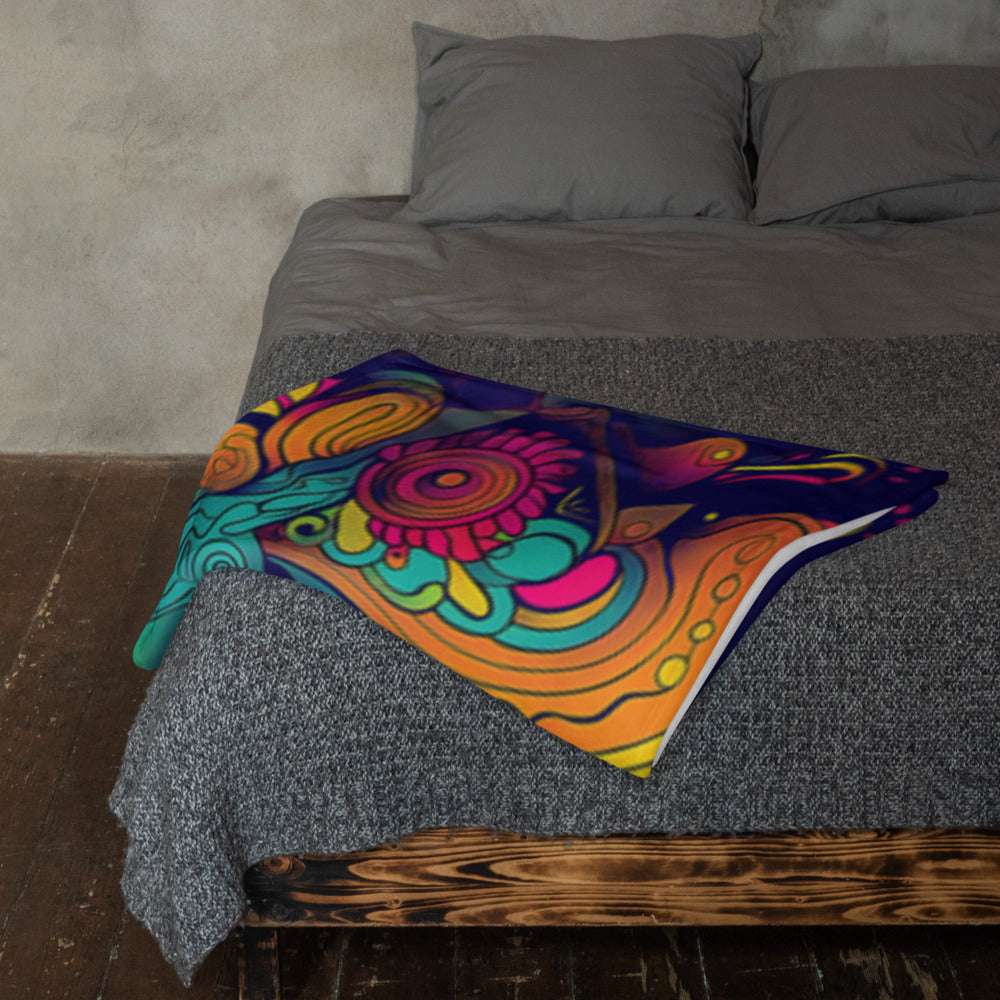 "Totem" THROW BLANKET, 50″×60″, Lifestyle 2