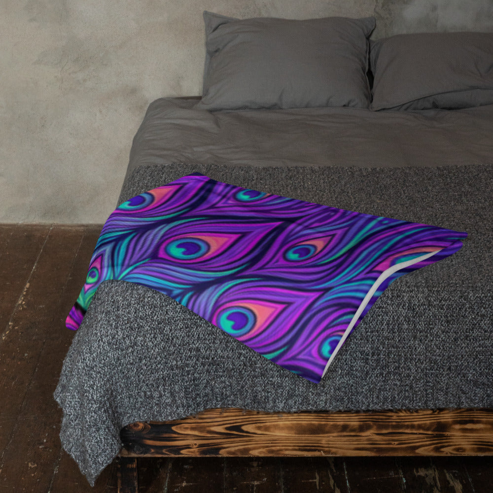 "Shamanic Emanation" THROW BLANKET, 50″×60″, Lifestyle 2