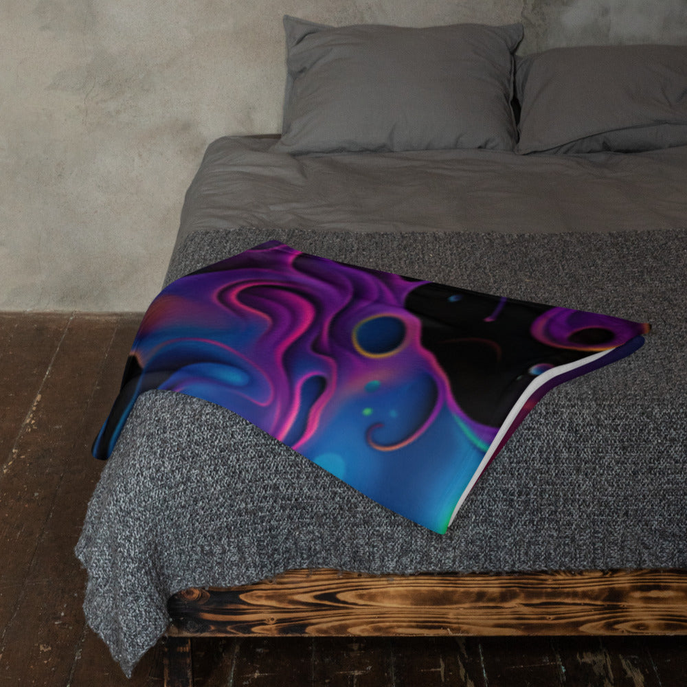 "Void Destroyer" THROW BLANKET, 50″×60″, Lifestyle 2