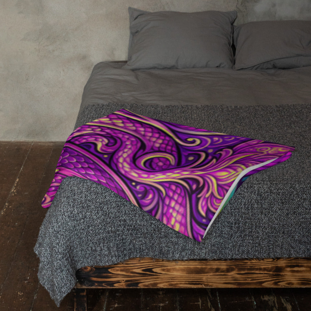 "LovDragons" THROW BLANKET, 50″×60″, Lifestyle 2