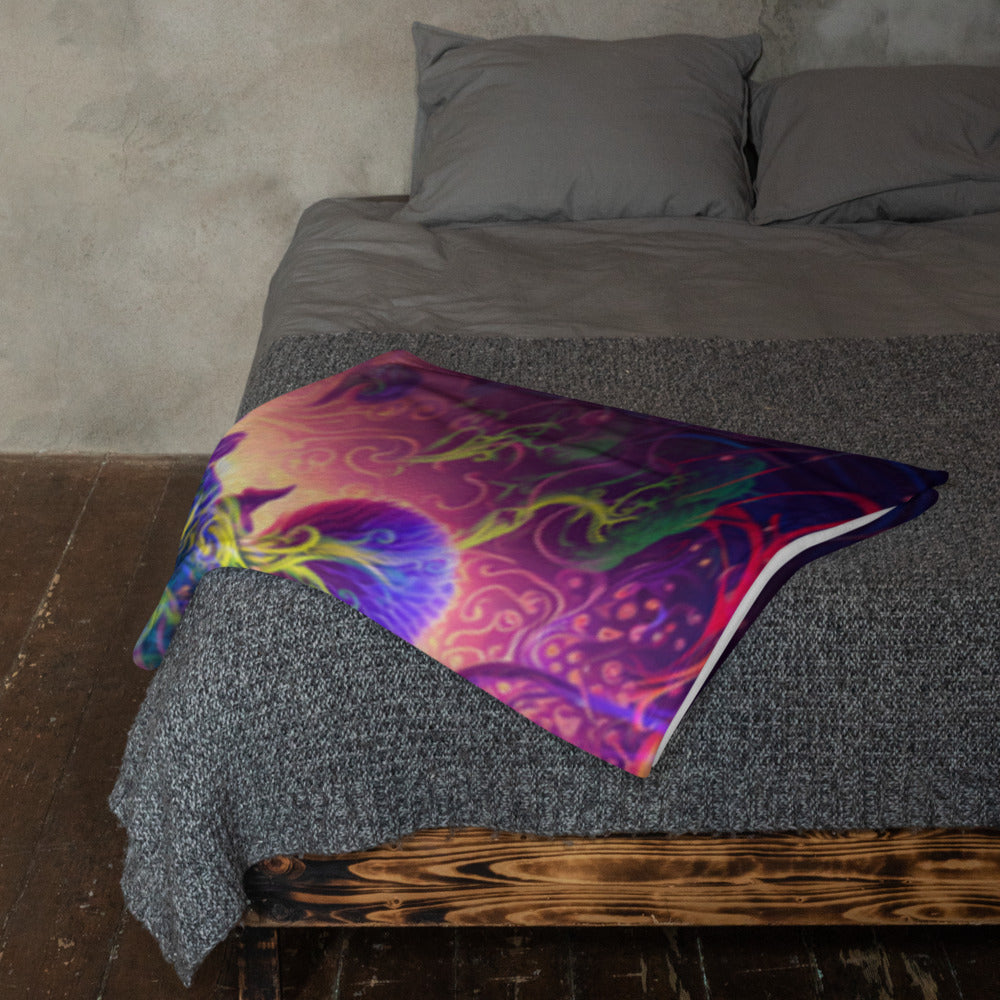 "The Sacred Vine" THROW BLANKET, 50″×60″, Lifestyle 2
