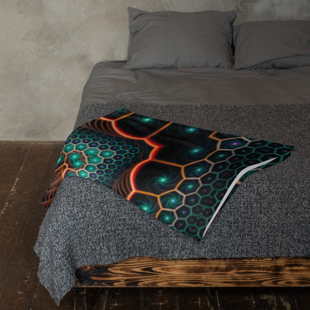 "Multiverse" THROW BLANKET, 50″×60″, Lifestyle 2