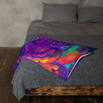"Mush Tree So Color" THROW BLANKET, 50″×60″, Lifestyle 2