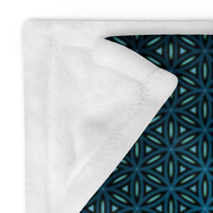 "Blue Flower of Life Pattern" THROW BLANKET, 50″×60″, Product details
