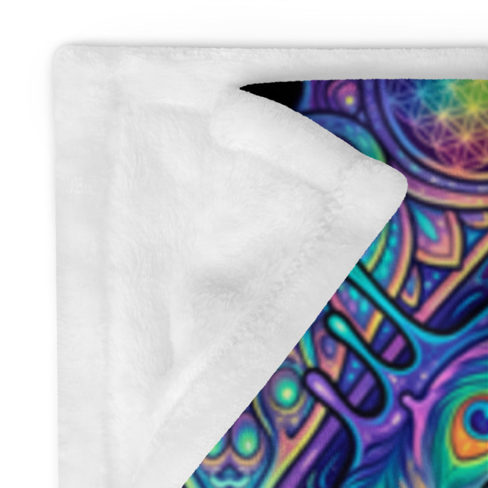 "Higher Pondciousness Mandala" THROW BLANKET, 50″×60″, Product details