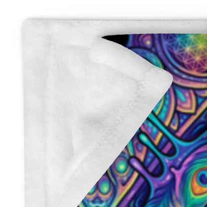 "Higher Pondciousness Mandala" THROW BLANKET, 50″×60″, Product details