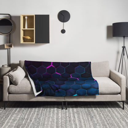 "Dark Honeycomb" THROW BLANKET, 50″×60″, Lifestyle