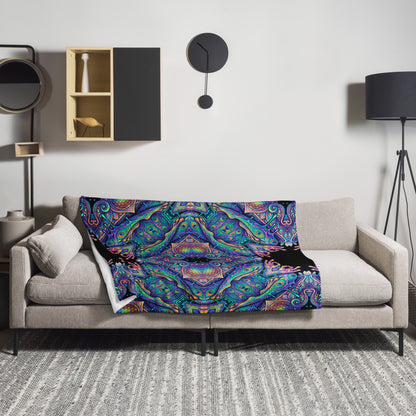 "Higher Pondciousness Mandala" THROW BLANKET, 50″×60″, Lifestyle