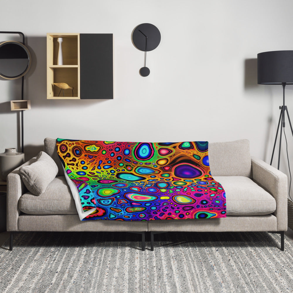"Psycho Leopard" THROW BLANKET, 50″×60″, Lifestyle