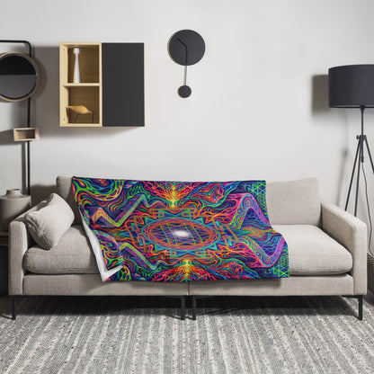 "Oh My Sri Yantra" THROW BLANKET, 50″×60″, Lifestyle