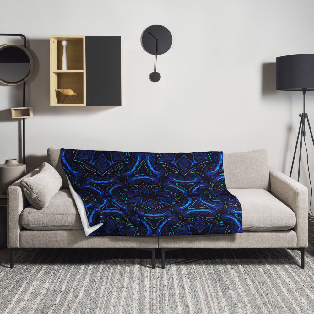 "Liquid Night" THROW BLANKET, 50″×60″, Lifestyle