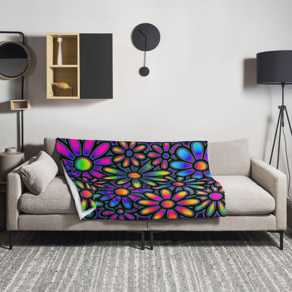 "Mystic Floral Collage" THROW BLANKET, 50″×60″, Lifestyle