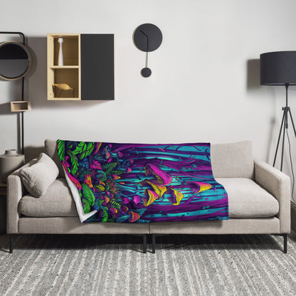 "Mushroom Forest" THROW BLANKET, 50″×60″, Lifestyle