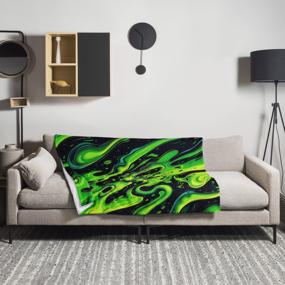 "Slimer" THROW BLANKET, 50″×60″, Lifestyle