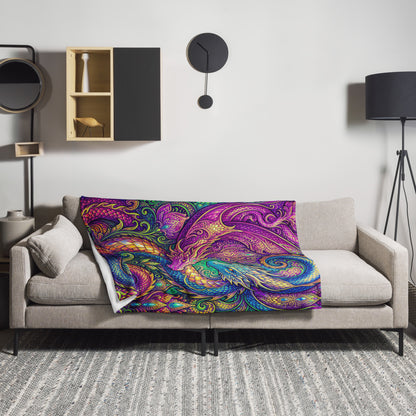 "LovDragons" THROW BLANKET, 50″×60″, Lifestyle