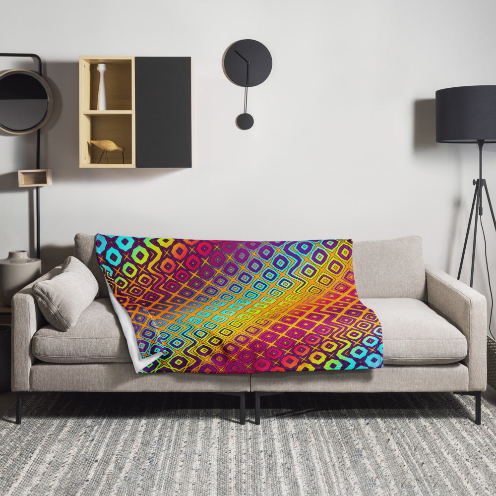 "Peacocking" THROW BLANKET, 50″×60″, Lifestyle