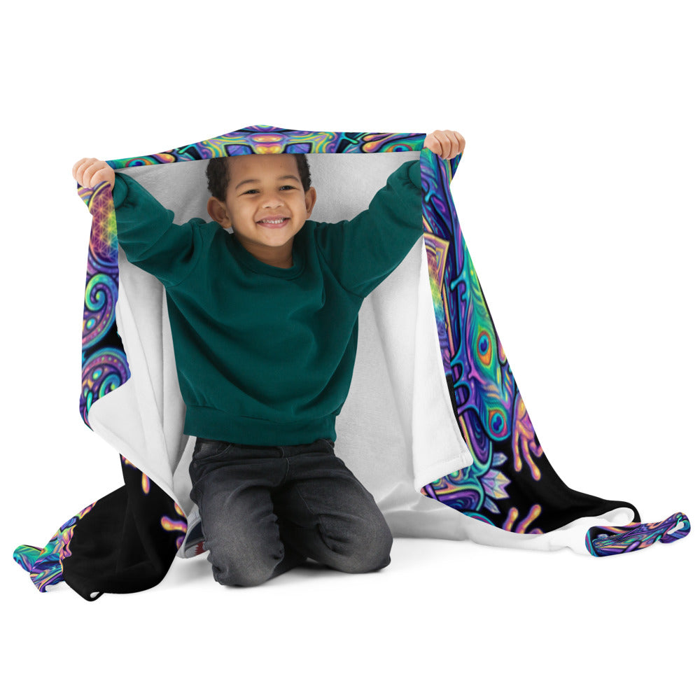 "Higher Pondciousness Mandala" THROW BLANKET, 50″×60″, Front