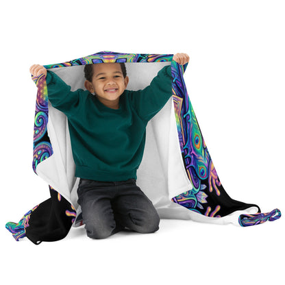 "Higher Pondciousness Mandala" THROW BLANKET, 50″×60″, Front