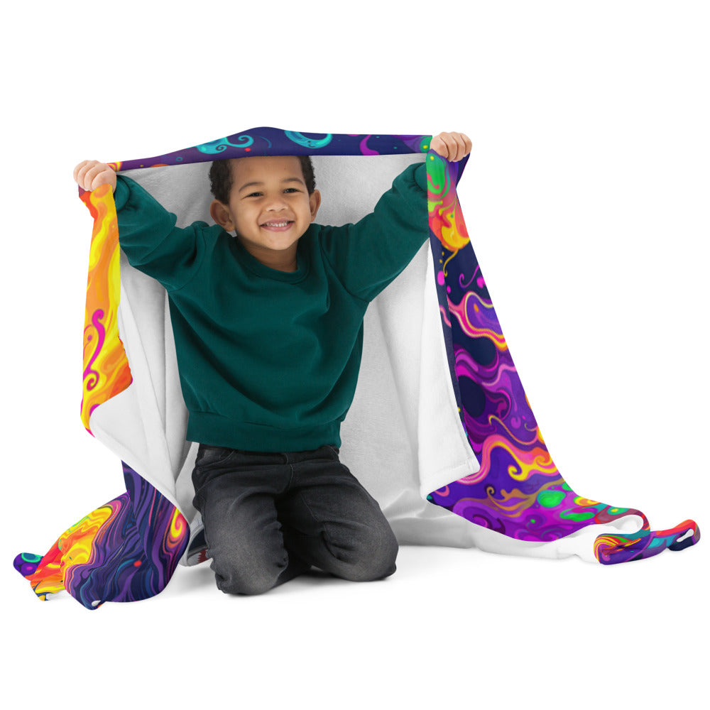 "Mush Tree So Color" THROW BLANKET, 50″×60″, Front