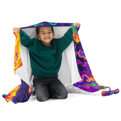 "Mush Tree So Color" THROW BLANKET, 50″×60″, Front