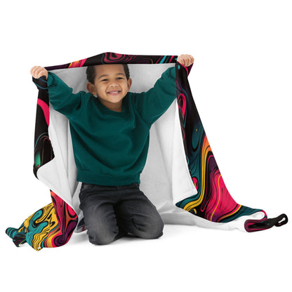 "Neon Oil" THROW BLANKET, 50″×60″, Front