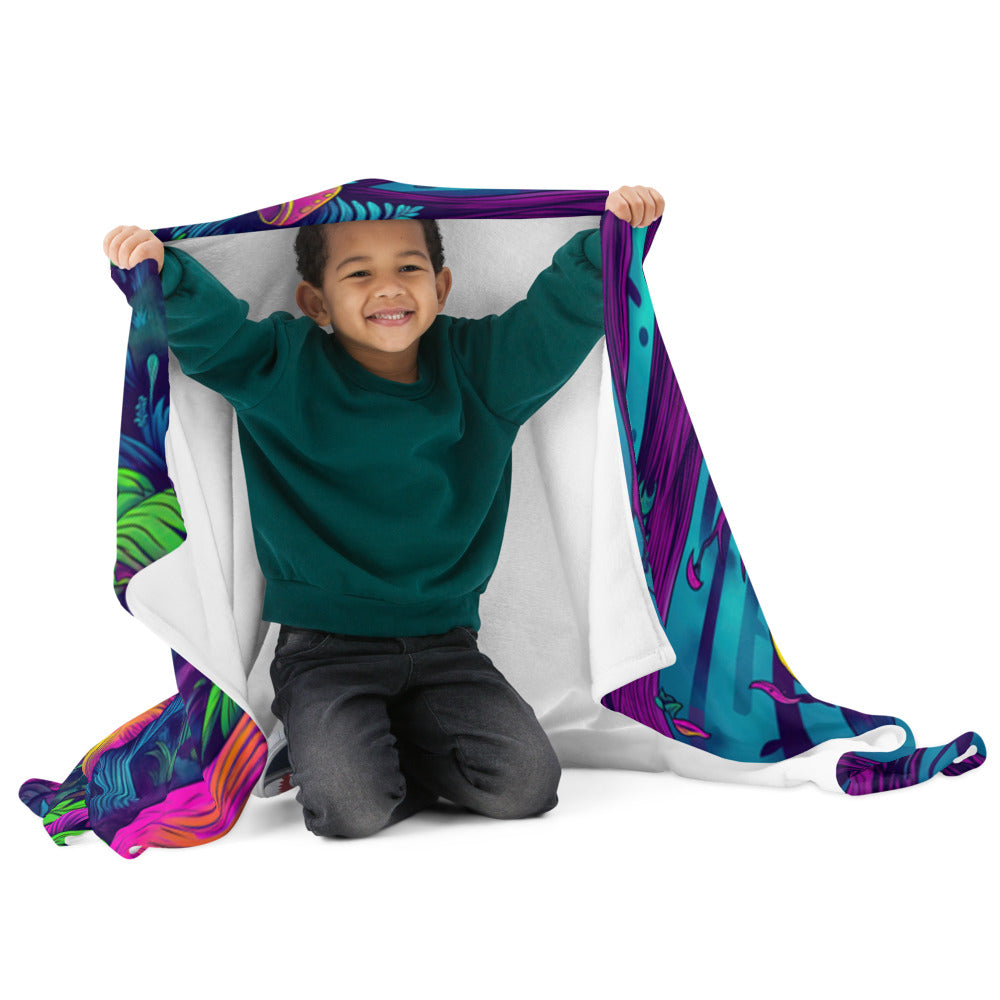 "Mushroom Forest" THROW BLANKET, 50″×60″, Front