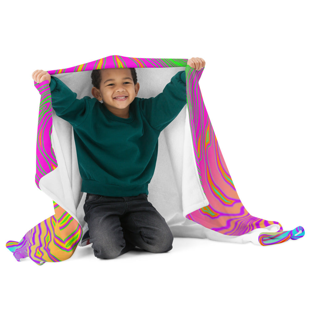 "Neon King" THROW BLANKET, 50″×60″, Front