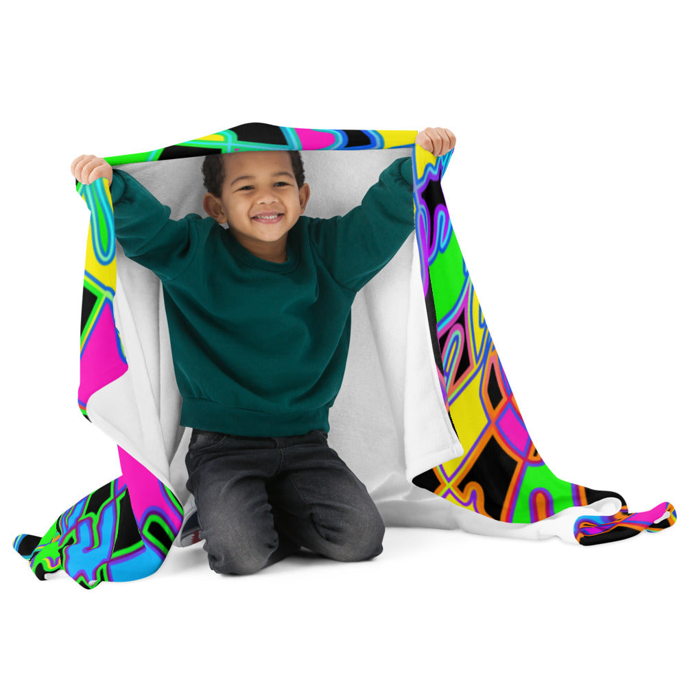 "Here We Go" THROW BLANKET, 50″×60″, Front