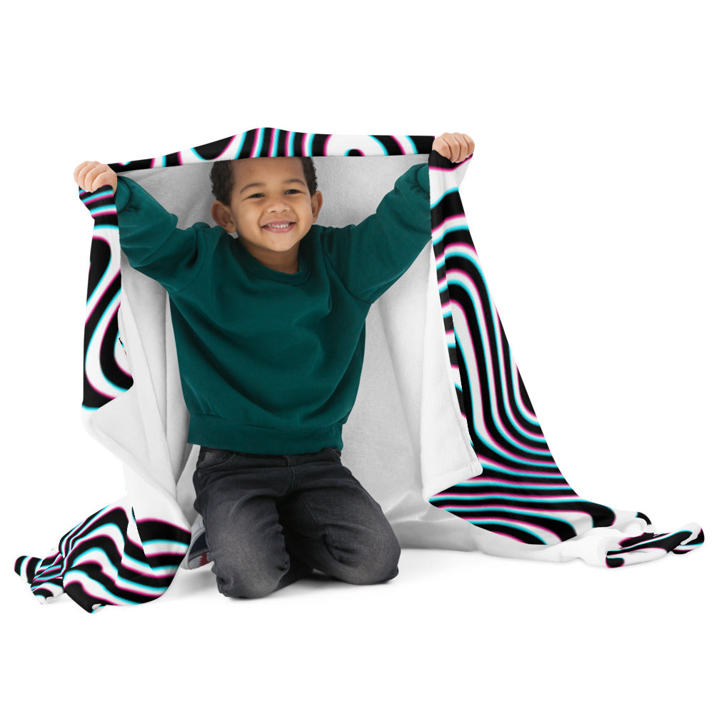 "Wild Cat (White)" THROW BLANKET, 50″×60″, Front