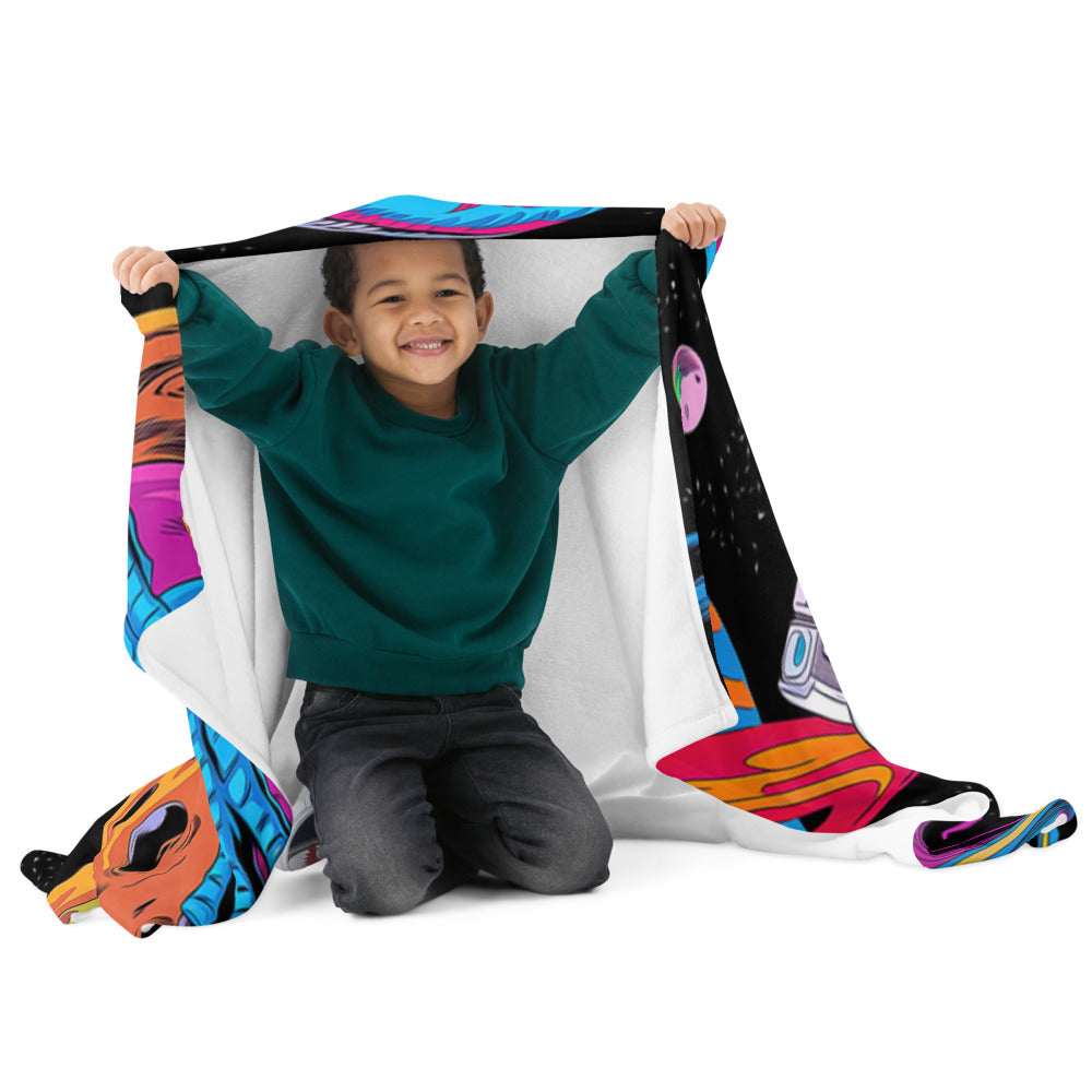 "Space-Rex" THROW BLANKET, 50″×60″, Front