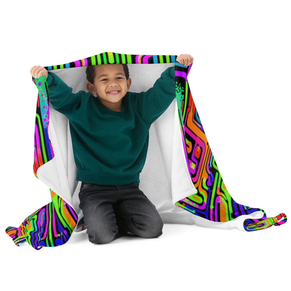 "Borg Rave" THROW BLANKET, 50″×60″, Front