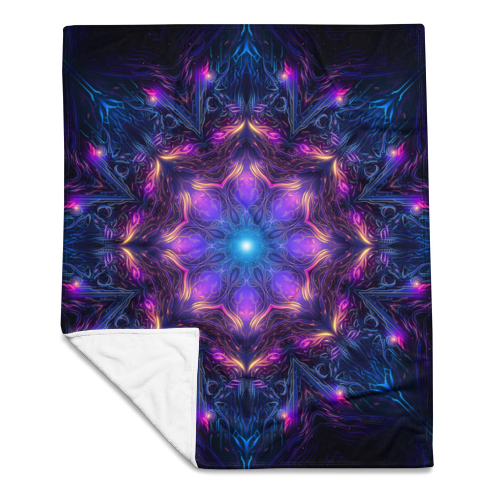 "Twilight Glow Mandala" THROW BLANKET, 50″×60″, Front