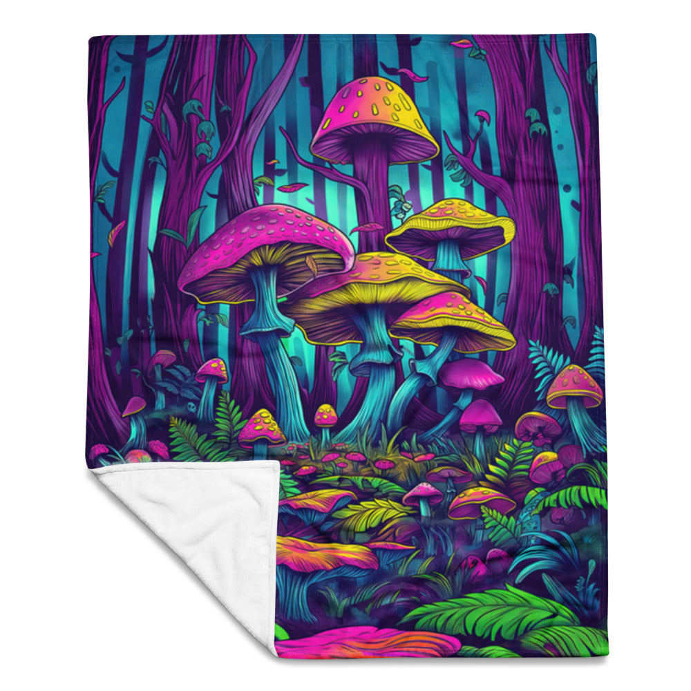 "Mushroom Forest" THROW BLANKET, 50″×60″, Front