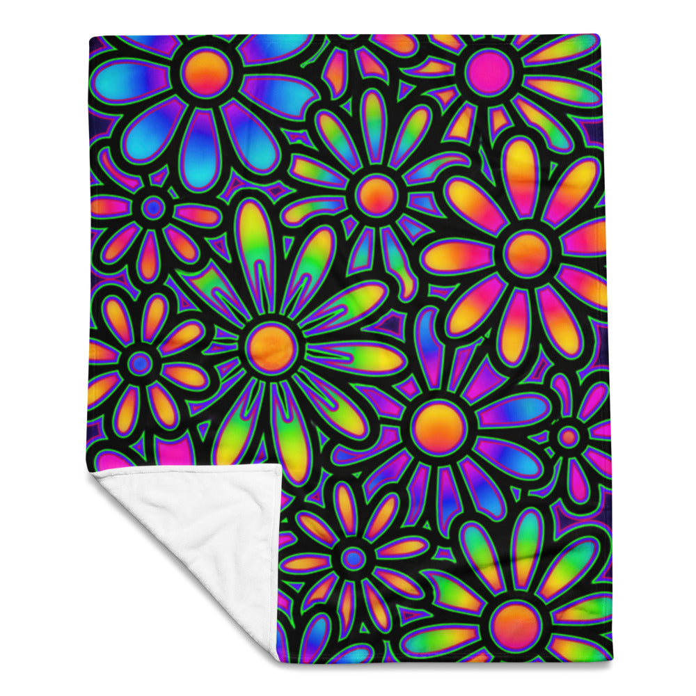 "Mystic Floral Collage" THROW BLANKET, 50″×60″, Front