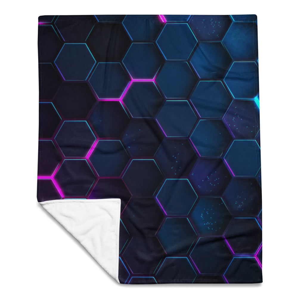 "Dark Honeycomb" THROW BLANKET, 50″×60″, Front